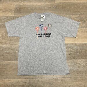 Vintage Tootsie Roll Candy Pop's How Many Licks Does It Take Large Shirt NWT